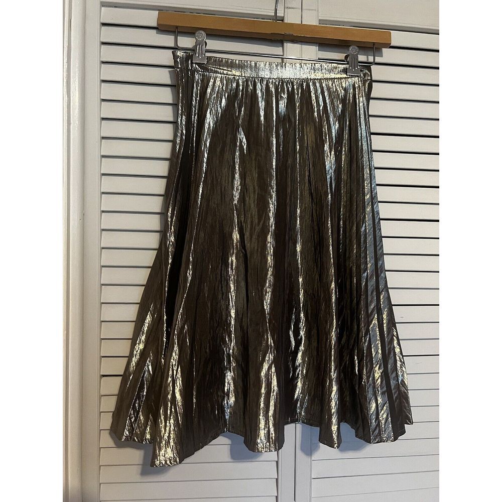 GAP Women's Size 2 Skirt Gold Color Metallic Shimmer‎ A-Line Pleated Knee Length